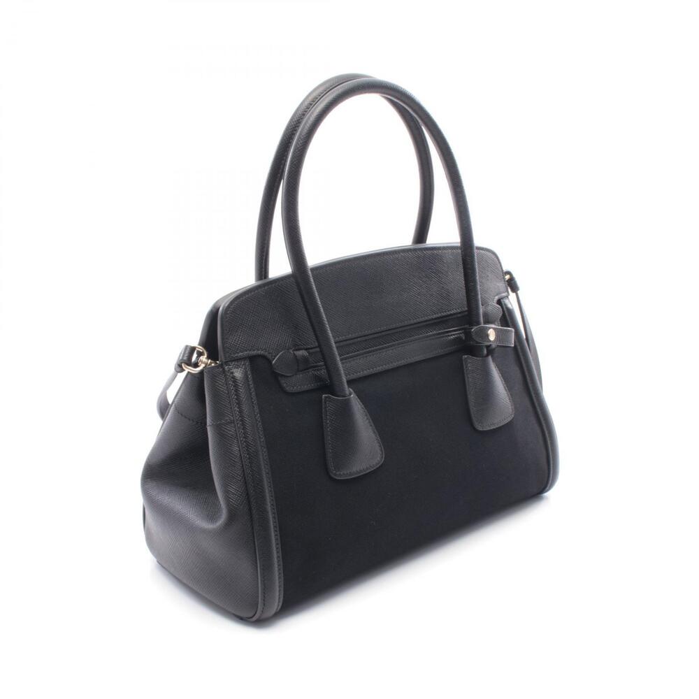 Prada CANAPASAFFIANO handbag canvas Saffiano leather black